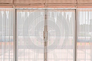 White fabric curtain