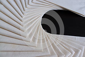 White Fabric folded of stacked . Fabric texture background . Concept workshop