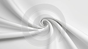 A white fabric with a smooth texture and a swirled pattern.