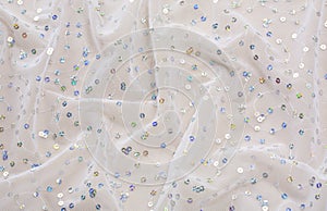 White Fabric with Spangles