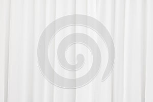 White fabric texture background. Crumpled of curtains material