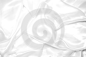 White fabric texture background, wavy fabric, Empty space. / Soft image.