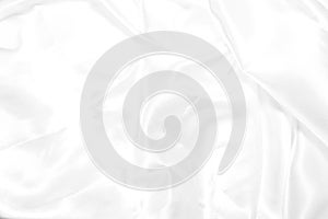 White fabric texture background, wavy fabric, Empty space. / Soft image.