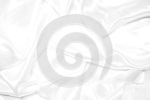 White fabric texture background, wavy fabric, Empty space. / Soft image.