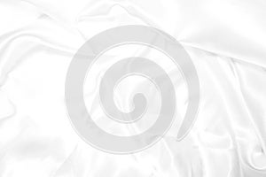 White fabric texture background, wavy fabric, Empty space. / Soft image.