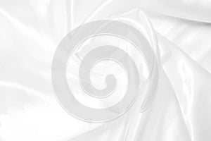 White fabric texture background, wavy fabric, Empty space. / Soft image.