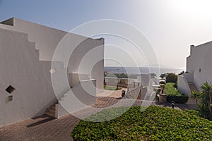 White facade of the building in Egypt