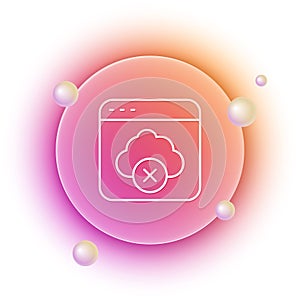 White Failed access cloud storage icon isolated on white background. Cloud technology data transfer and storage. Orange