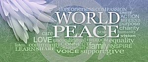 White feather for World Peace Word Cloud