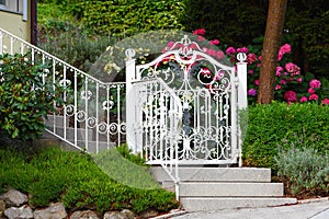 White fence gate