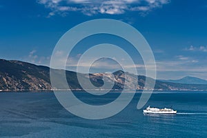 White ferry boat in Adriatic sea