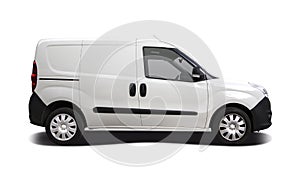 White Fiat Doblo van isolated on white