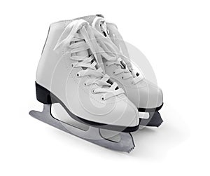 White figure ice skates photo