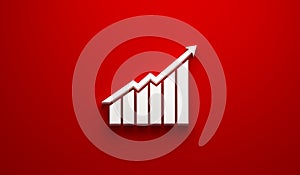 White Financial graph bars up for profit statement. 3D Render Illustration