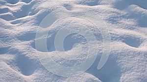 White fine snow surface texture background texture, winter background.