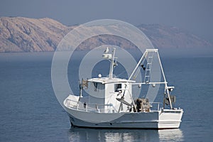 White fishing boat