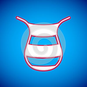 White Fishing net icon isolated on blue background. Fishing tackle. Vector