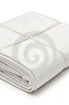 White fitted sheet folded photo