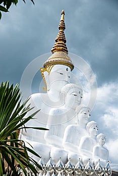 White five buddhas statue at Phra Thad Pha Son Kaew Temple. Khao-kho, Phetchaboon Distict, Thailand