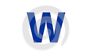 White Flag with a Blue W in the center vector. Can be used to designate a win, wave or water