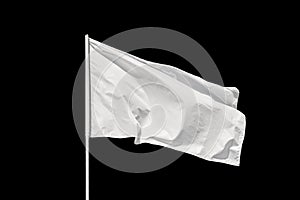 White flag isolated on black