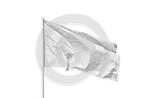 White flag isolated on white