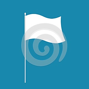 White flag . symbol of defeat. Vector illustration