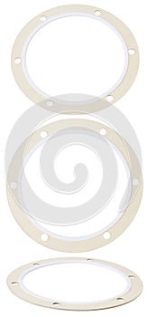 White flange gasket isolated on a white background.