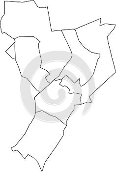 White districts map of VENLO, NETHERLANDS