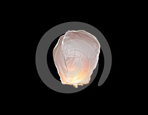 White floating sky lantern