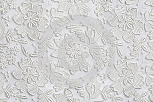 White floral lace texture background