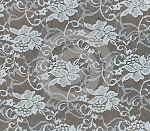 White floral lace texture for background.