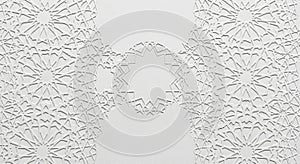 White Floral Pattern Embossed Background Texture