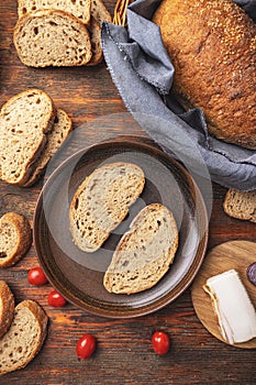 White flour bread slices