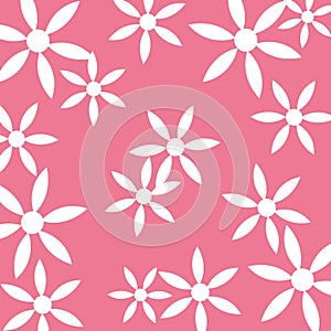 White flower pattern pink background