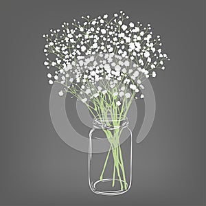 White flowers bouquet. Gypsophila flowers.