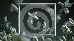 White Flowers Framed Against a Dark Background Create a Serene and Elegant Atmosphere
