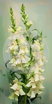 White Flowers On Green: A Digital Painting With Lifelike Renderings