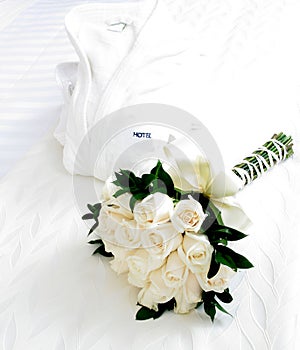White flowers with housecoat photo