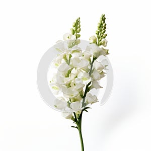 White Flowers On Stem: A Clovis Trouille Inspired Natural Art