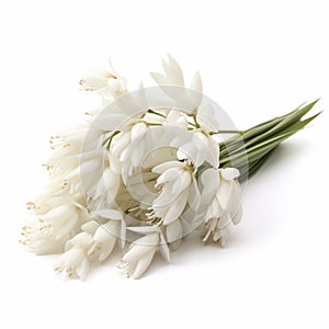White Flowers On White Background: A Frostpunk-inspired Bunnycore Symbolism