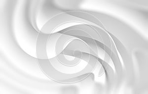 White Flowing Background. Dynamic  Wavy Design. Abstract Satin Wallpaper