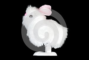 White Fluffy Bunny Toy, Side