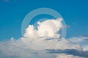 White fluffy Cloud with Beautiful blue sky as Background