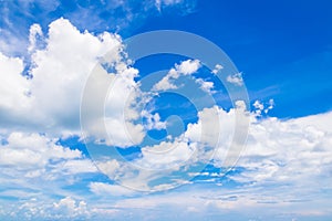 White fluffy cloud on blue sky