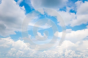 White fluffy cloud on blue sky