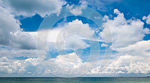 White fluffy cloud on blue sky