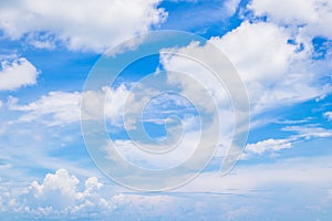 White fluffy cloud on blue sky