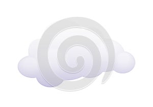 White fluffy cloud in bubble shape, realistic abstract cloudy weather decoration