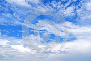 White fluffy clouds in the blue sky